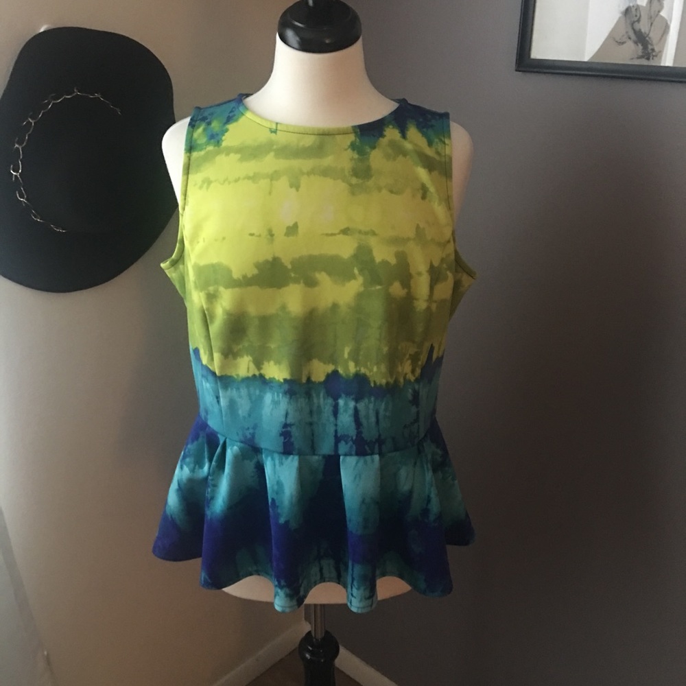 Watercolor Peplum Top